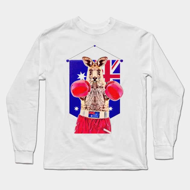 The Kangaroo Boxer in Australia Long Sleeve T-Shirt by UMF - Fwo Faces Frog